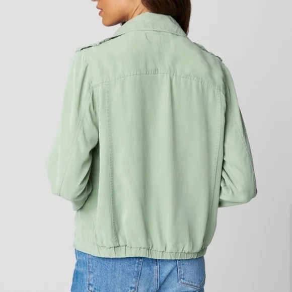 BLANK NYC Jacket Womens Small Green Sage Moto Military Contemporary - Picture 3 of 15